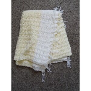 #8 - Afghan Crochet Blanket White 50"L x 35"W